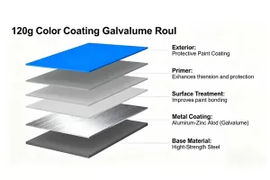 what is a 120 gram color coated galvalume steel coil, and why do you choose it banner