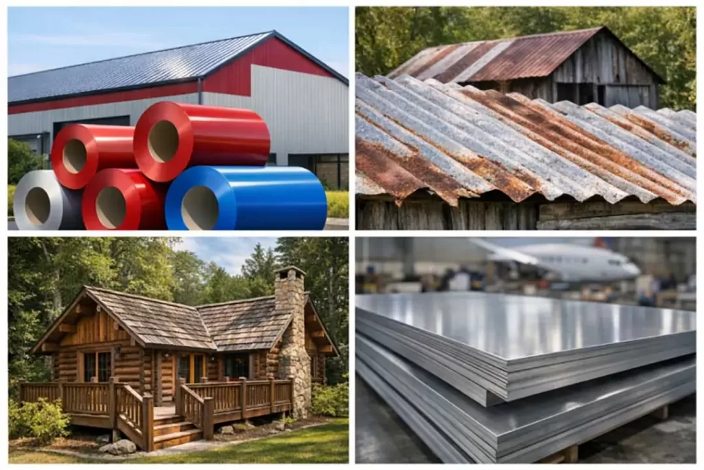 building materials comparison painted steel wood aluminum galvanized