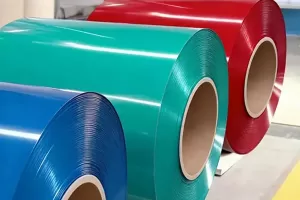 120g Color Coated Galvanized Steel Coils (PPGI) in vibrant colors for home appliance manufacturing banner
