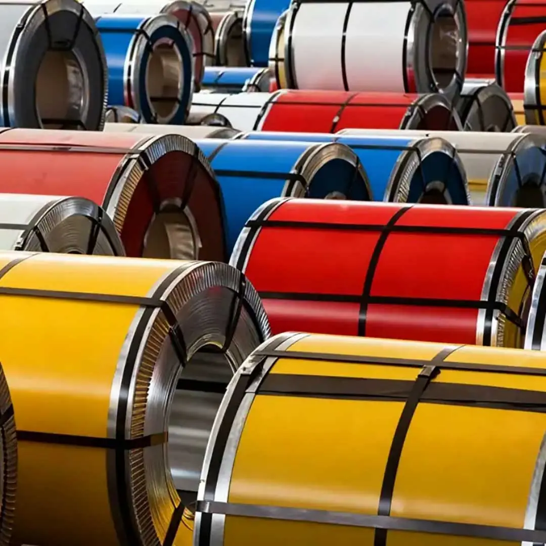 ppgi coated steel coils color coated galvanized coils storage shipping